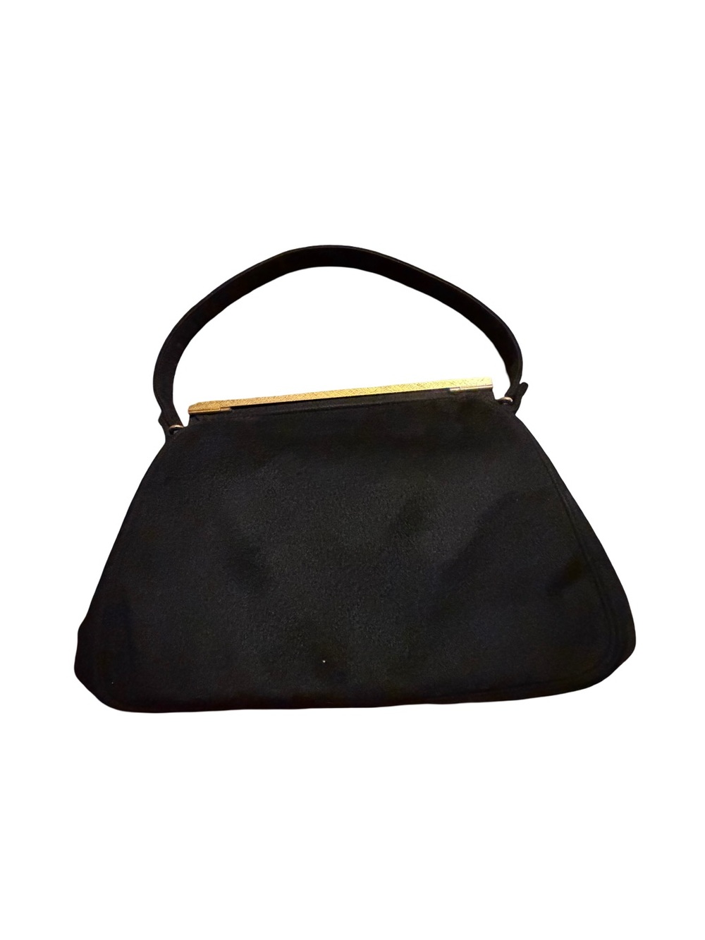 1950s 1960s Coblentz Original Black Suede Evening Bag Top Handle Vintage - Picture 2 of 5